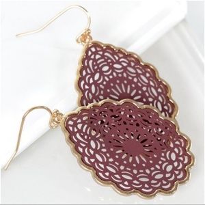 Jewelry - LAST PAIR! Wine Mandala Teardrop Earrings Jewelry - LAST PAIR! Wine Mandala Teardrop Earrings